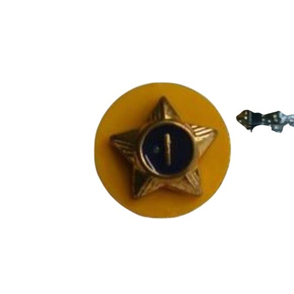 BSA Webelos Boy Scouts 1 Year Service Star Pin Badge Yellow Blue Gold  Vintage - Picture 1 of 3